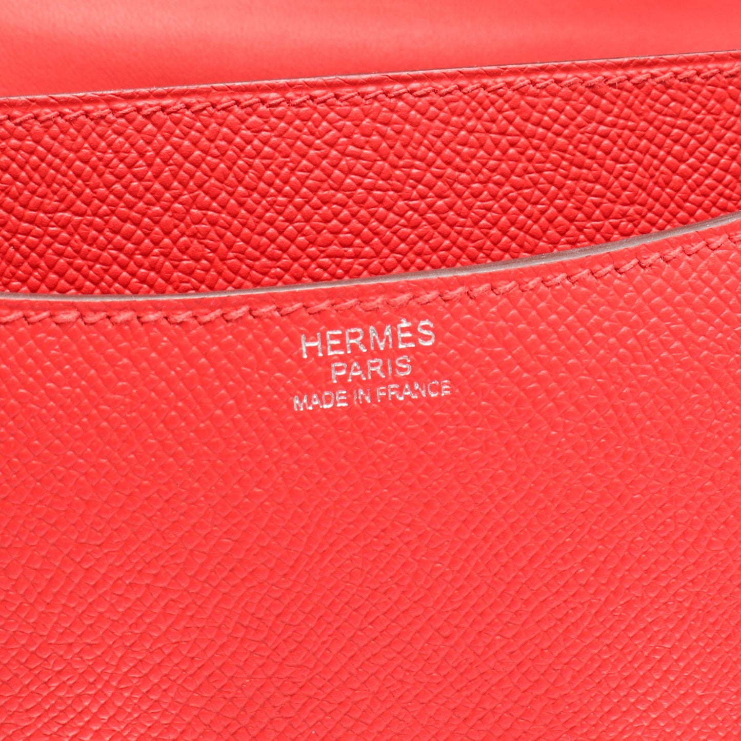 コンスタンス3 24 ルージュトマト ショルダーバッグ ヴォーエプソン レッド シルバー金具 D刻印 エルメス バッグ HERMES