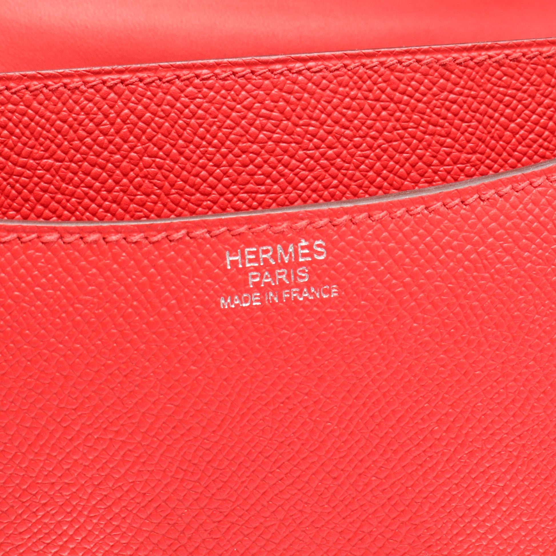 コンスタンス3 24 ルージュトマト ショルダーバッグ ヴォーエプソン レッド シルバー金具 D刻印 エルメス バッグ HERMES
