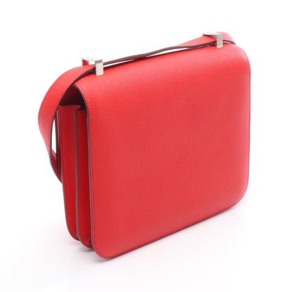 コンスタンス3 24 ルージュトマト ショルダーバッグ ヴォーエプソン レッド シルバー金具 D刻印 エルメス バッグ HERMES