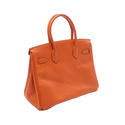 バーキン30 ハンドバッグ ヴォーエプソン オレンジ ゴールド金具 □Q刻印 エルメス バッグ HERMES