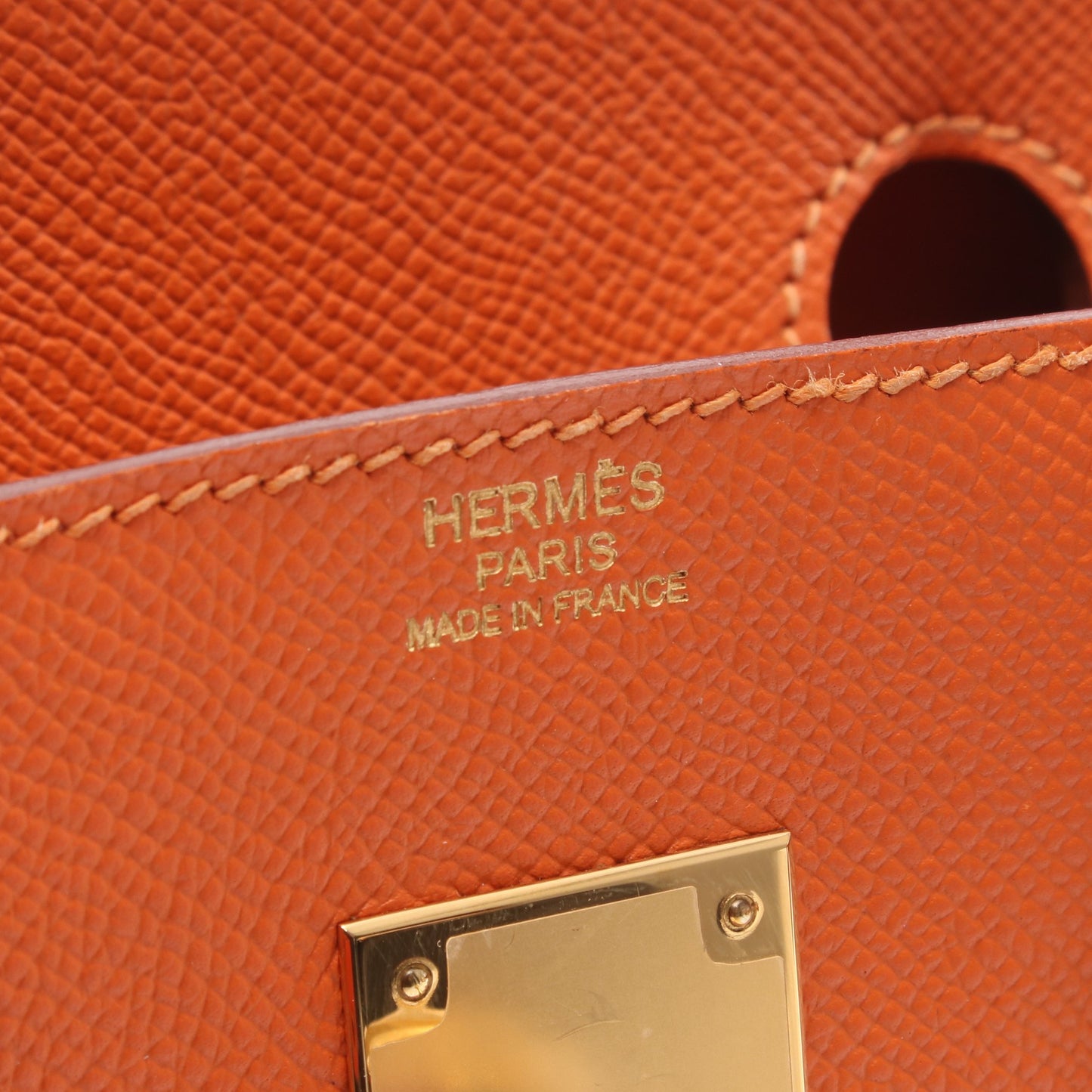 バーキン30 ハンドバッグ ヴォーエプソン オレンジ ゴールド金具 □Q刻印 エルメス バッグ HERMES