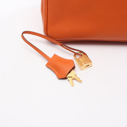 バーキン30 ハンドバッグ ヴォーエプソン オレンジ ゴールド金具 □Q刻印 エルメス バッグ HERMES