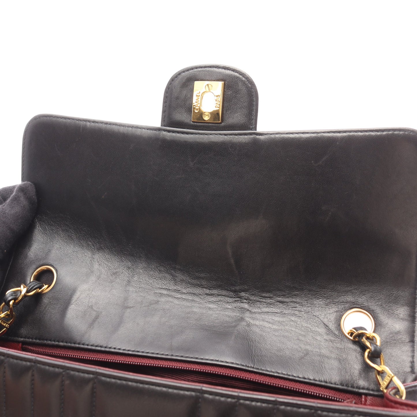 マドモアゼル チェーンショルダーバッグ ラムスキン ブラック ゴールド金具 シャネル バッグ CHANEL