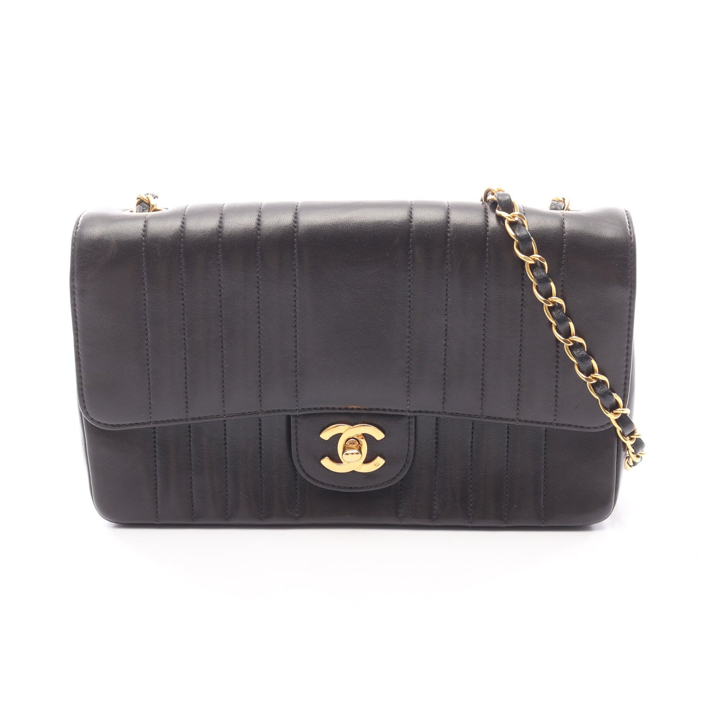 マドモアゼル チェーンショルダーバッグ ラムスキン ブラック ゴールド金具 シャネル バッグ CHANEL