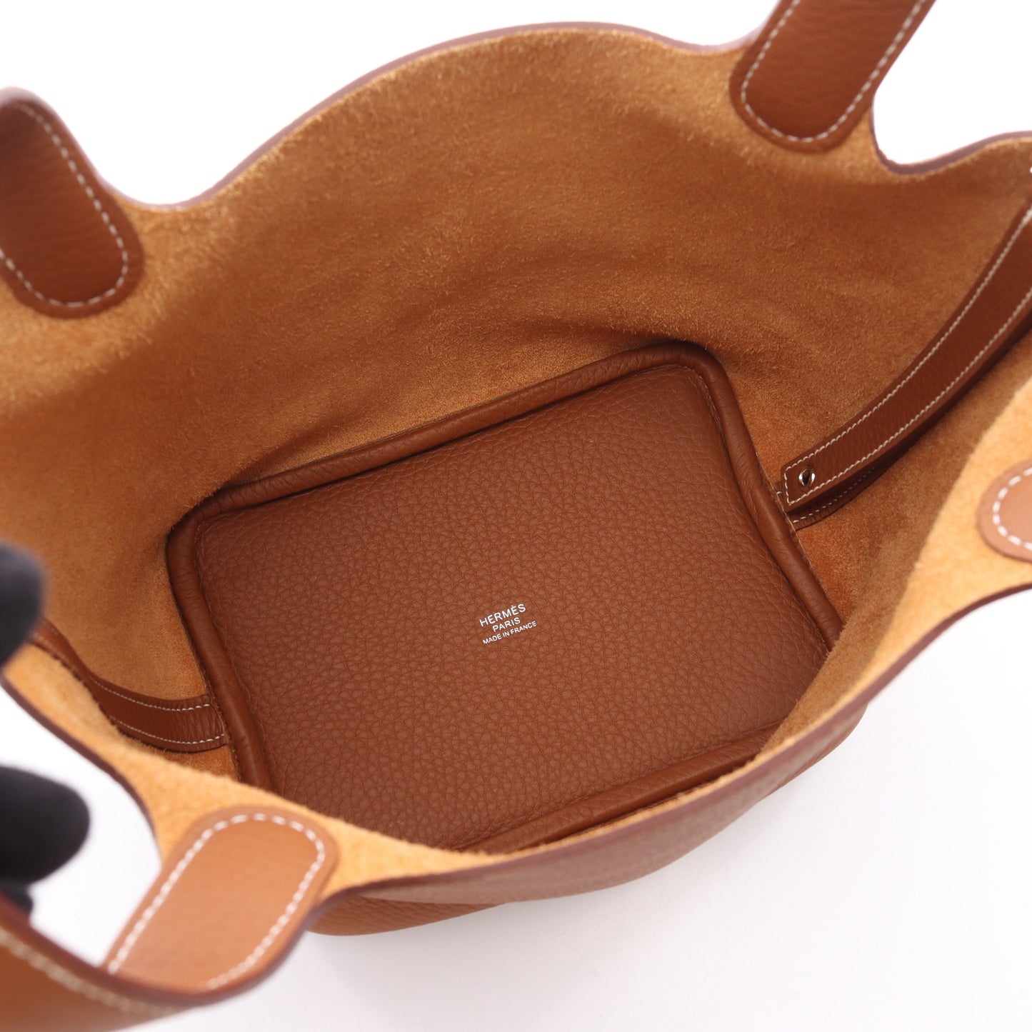 ピコタンロックPM ゴールド ハンドバッグ トリヨンクレマンス ブラウン シルバー金具 K刻印 エルメス バッグ HERMES