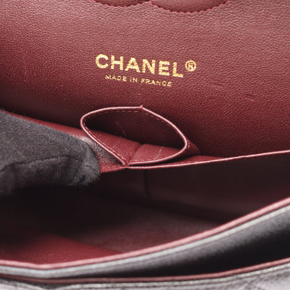 マトラッセ Wフラップ Wチェーンショルダーバッグ キャビアスキン ブラック ゴールド金具 シャネル バッグ CHANEL