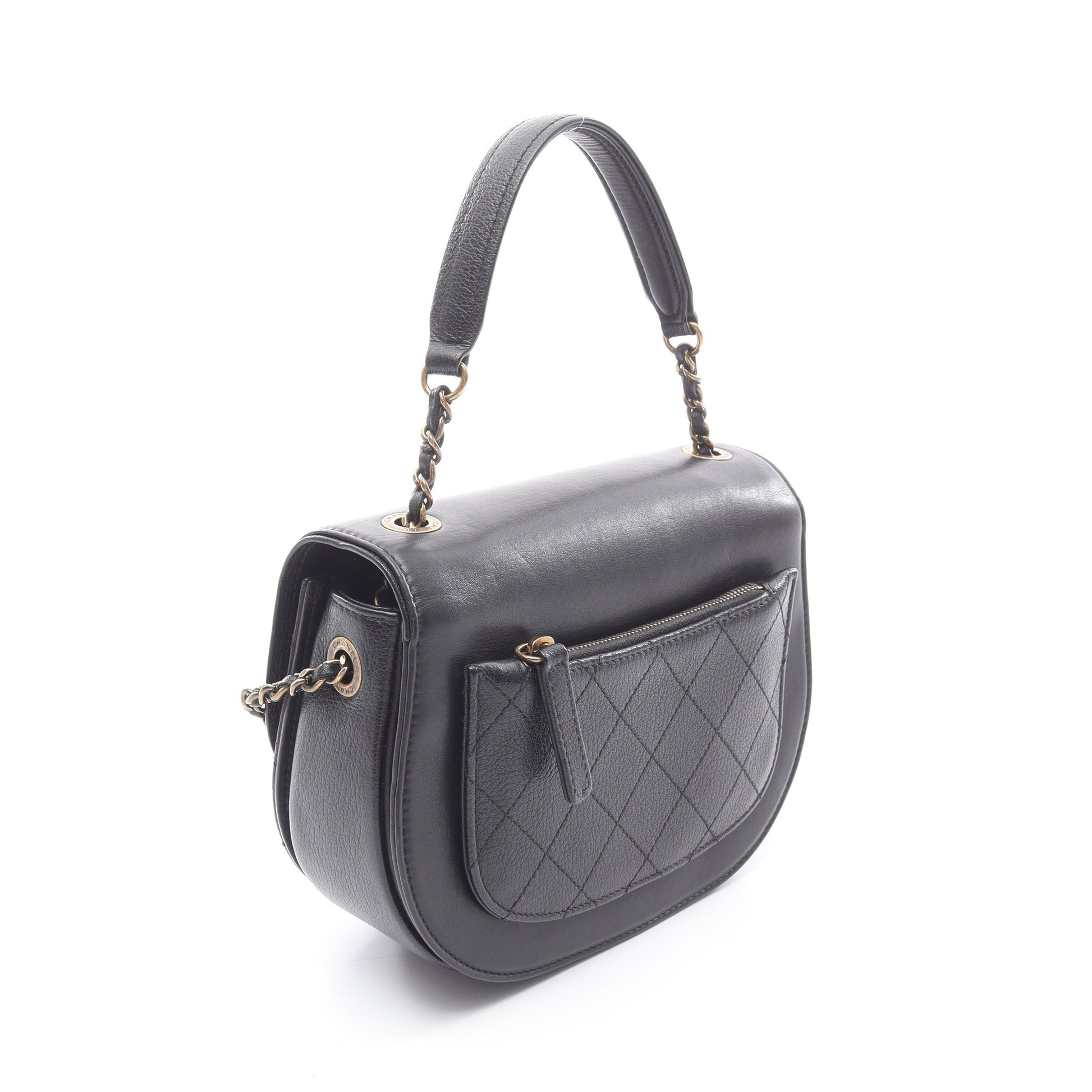 ココマーク ショルダーバッグ レザー ブラック ゴールド金具 シャネル バッグ CHANEL