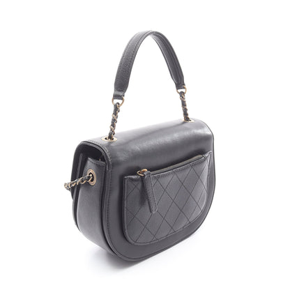 ココマーク ショルダーバッグ レザー ブラック ゴールド金具 シャネル バッグ CHANEL