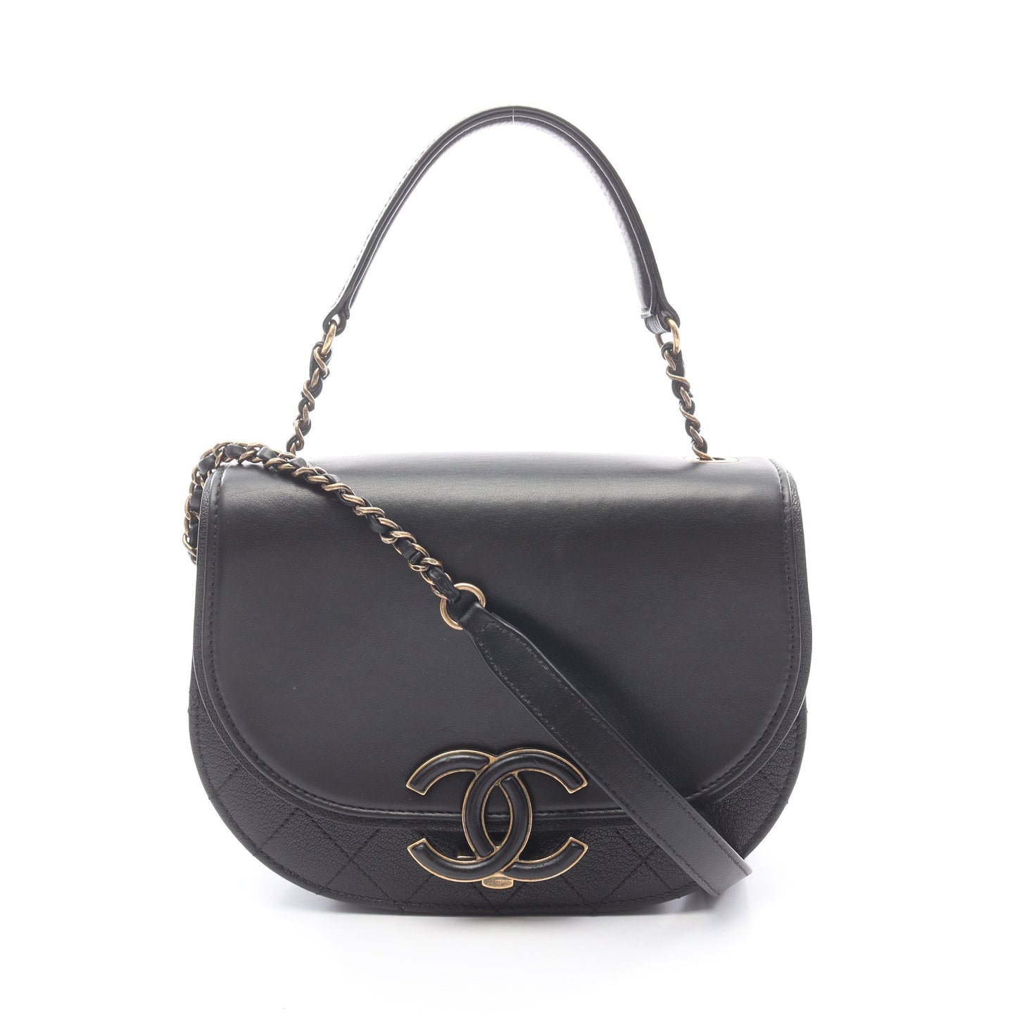 ココマーク ショルダーバッグ レザー ブラック ゴールド金具 シャネル バッグ CHANEL