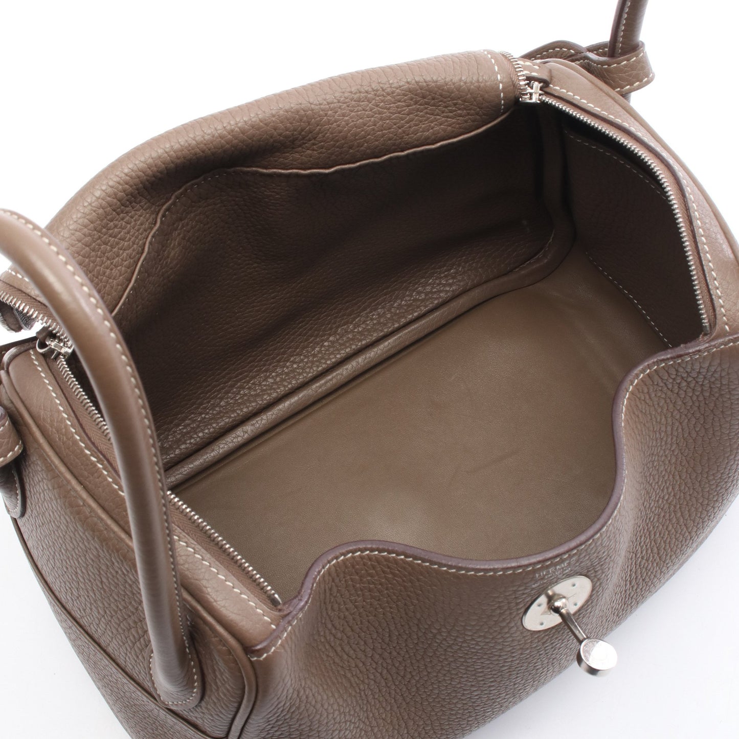 リンディ30 エトゥープ ショルダーバッグ トリヨンクレマンス グレーブラウン シルバー金具 X刻印 エルメス バッグ HERMES