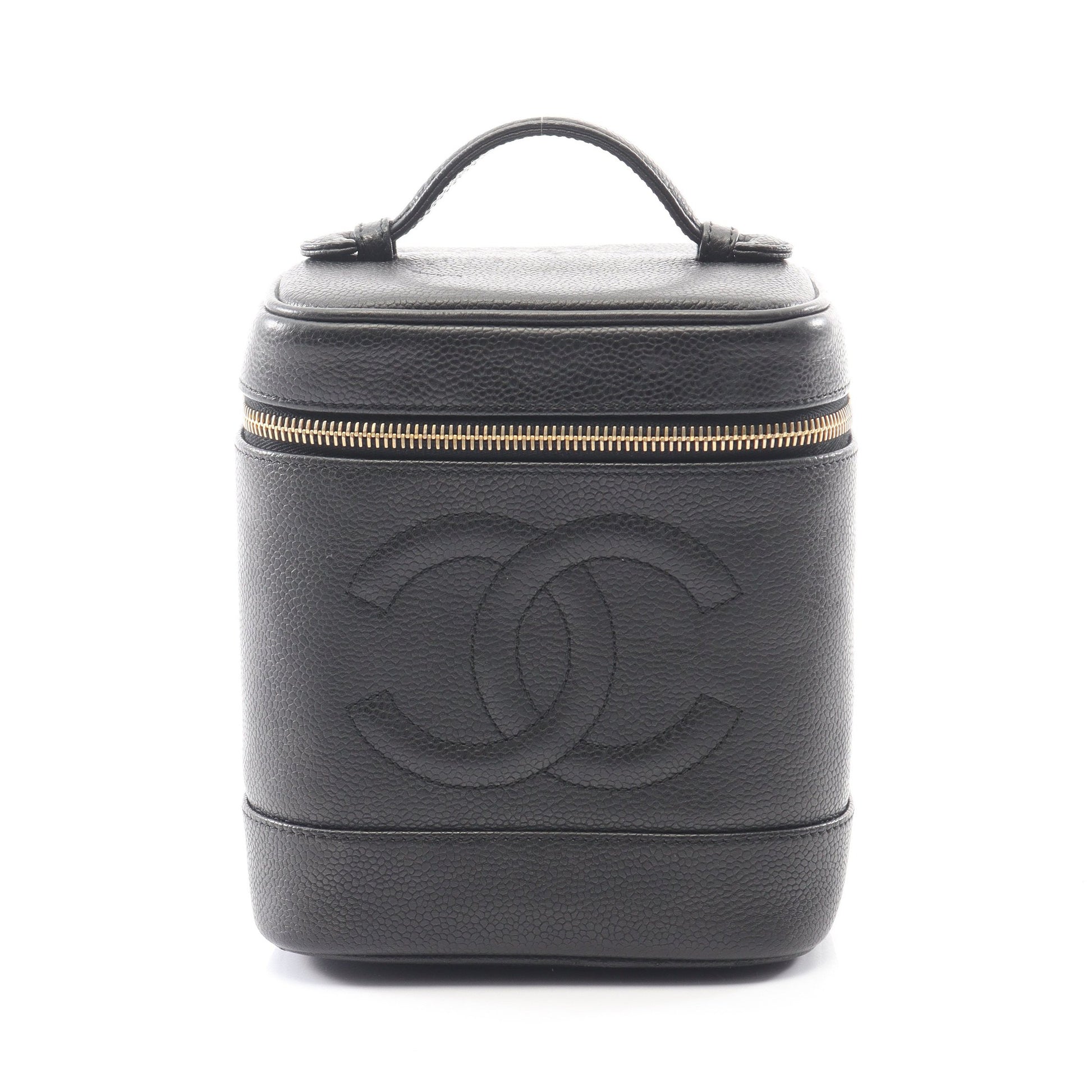 ココマーク ハンドバッグ バニティバッグ キャビアスキン ブラック ゴールド金具 シャネル バッグ CHANEL