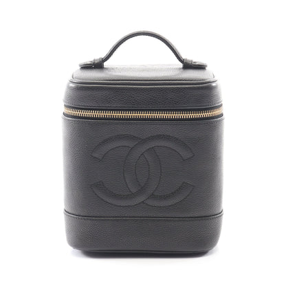 ココマーク ハンドバッグ バニティバッグ キャビアスキン ブラック ゴールド金具 シャネル バッグ CHANEL