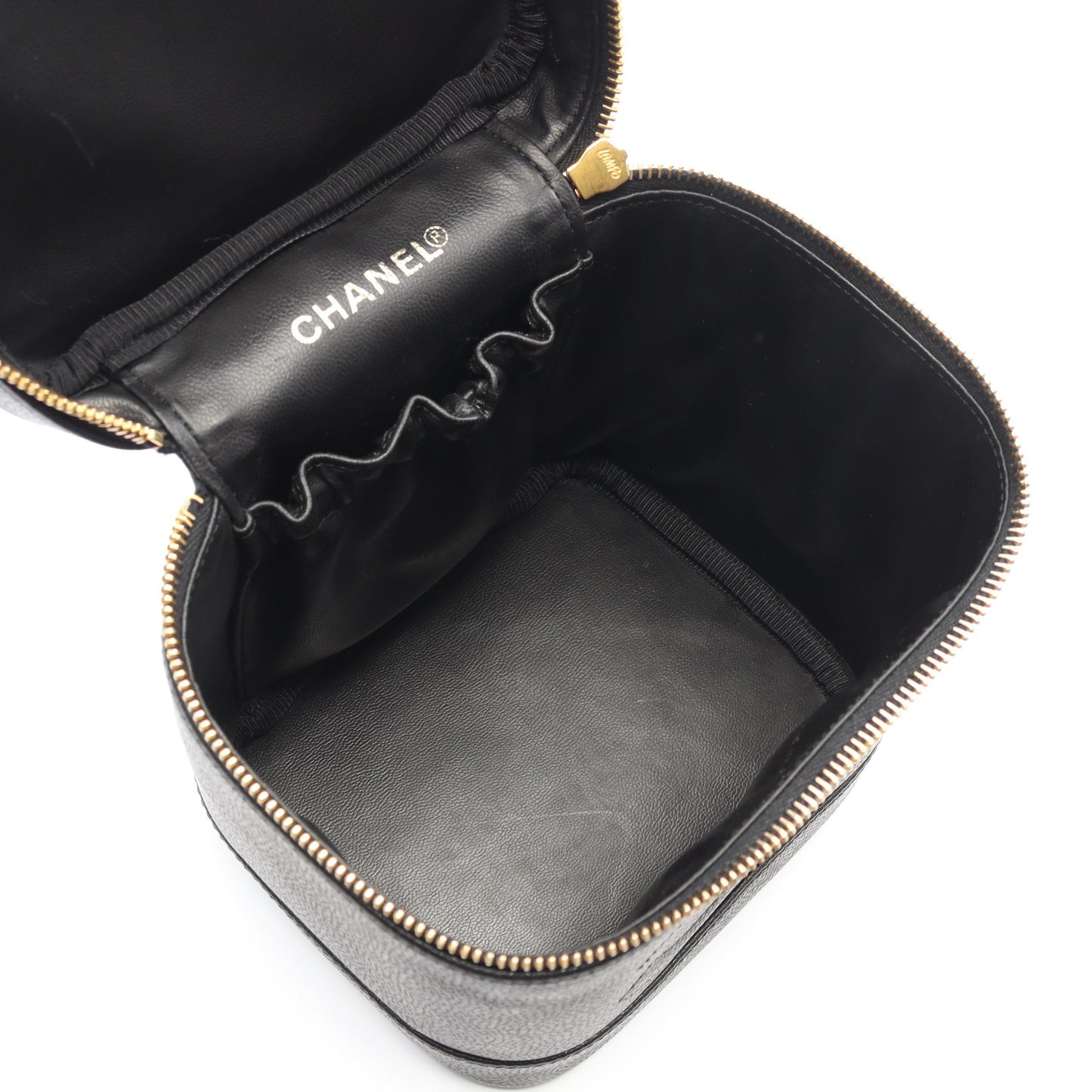 ココマーク ハンドバッグ バニティバッグ キャビアスキン ブラック ゴールド金具 シャネル バッグ CHANEL