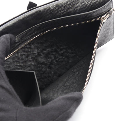 ベアンスフレ 二つ折り長財布 ヴォーエプソン ブラック ブラック金具 U刻印 エルメス 財布・小物 HERMES