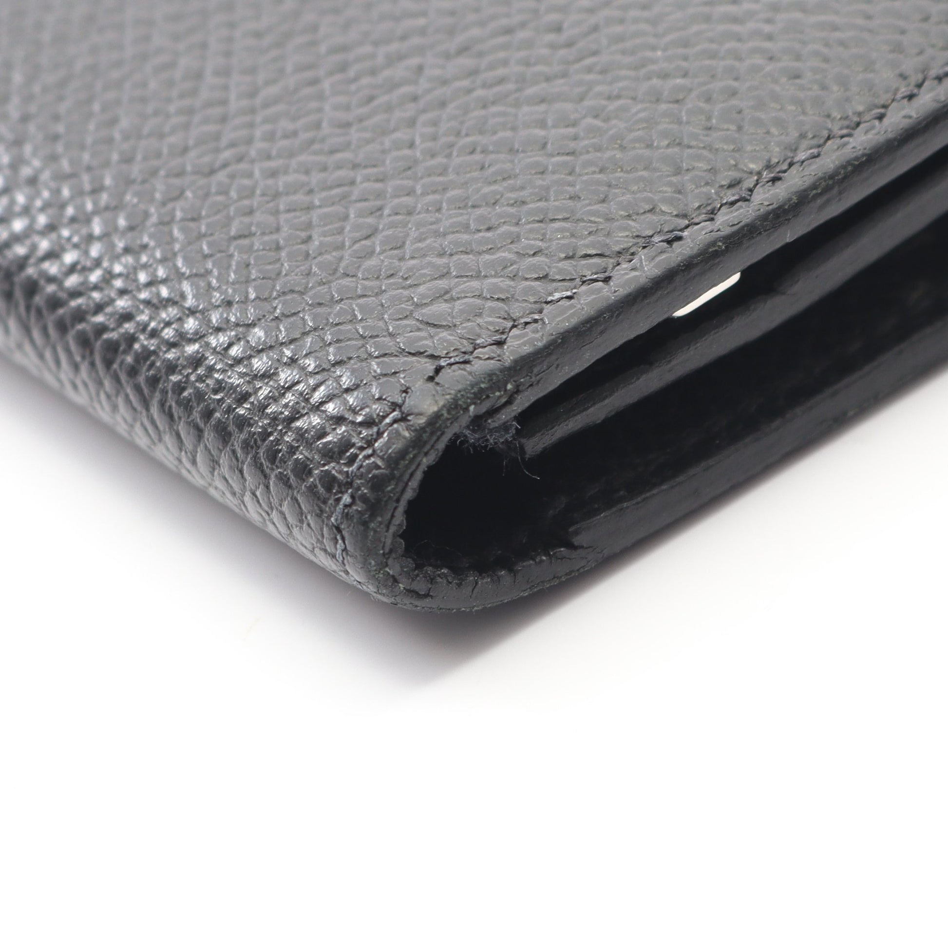 ベアンスフレ 二つ折り長財布 ヴォーエプソン ブラック ブラック金具 U刻印 エルメス 財布・小物 HERMES