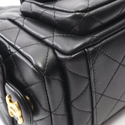 マトラッセ ホーボー ワンショルダーバッグ シャイニーラムスキン ブラック ゴールド金具 シャネル バッグ CHANEL