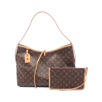 キャリーオール NM MM モノグラム ショルダーバッグ PVC レザー ブラウン ルイヴィトン バッグ LOUIS VUITTON