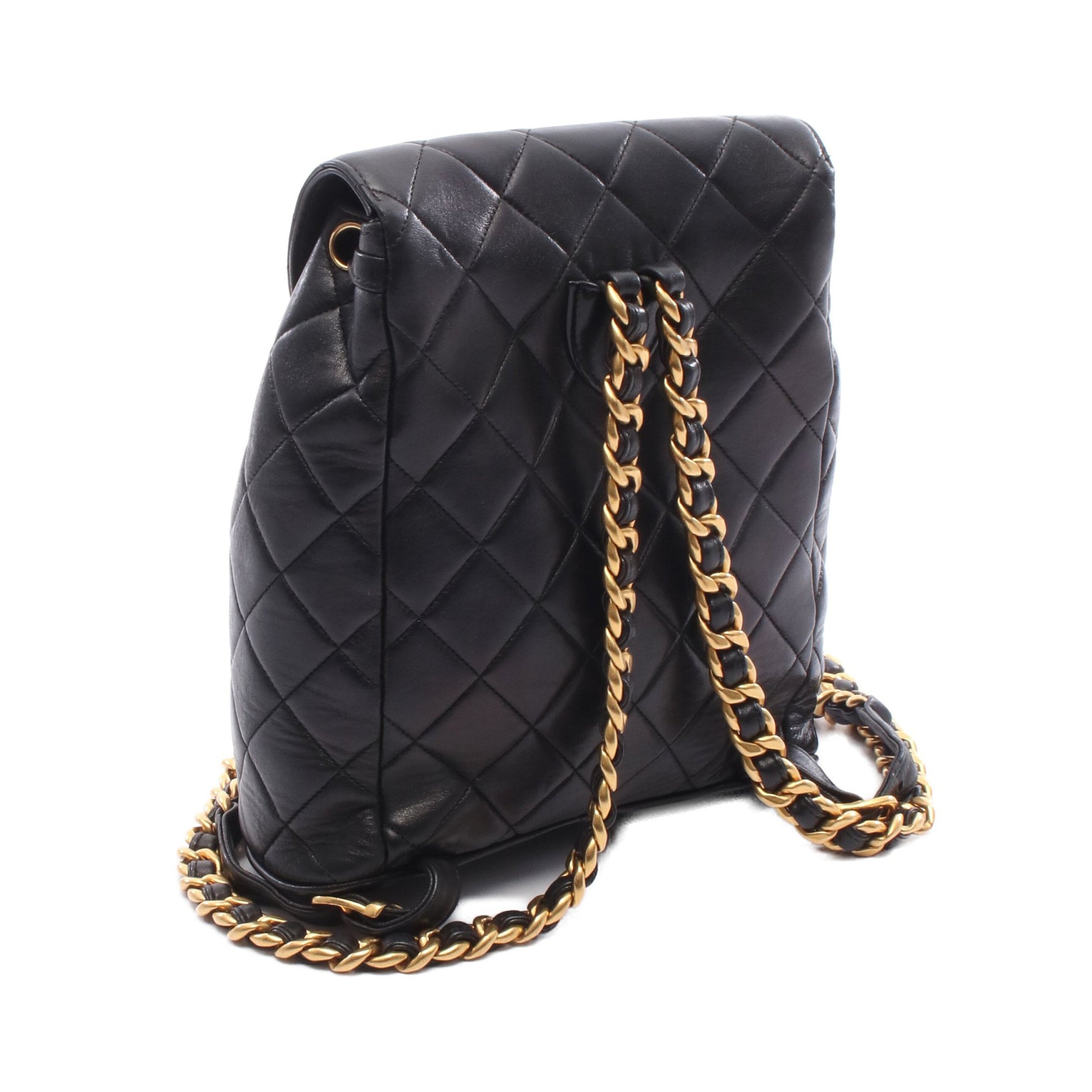 マトラッセ バックパック リュックサック ラムスキン ブラック ゴールド金具 シャネル バッグ CHANEL