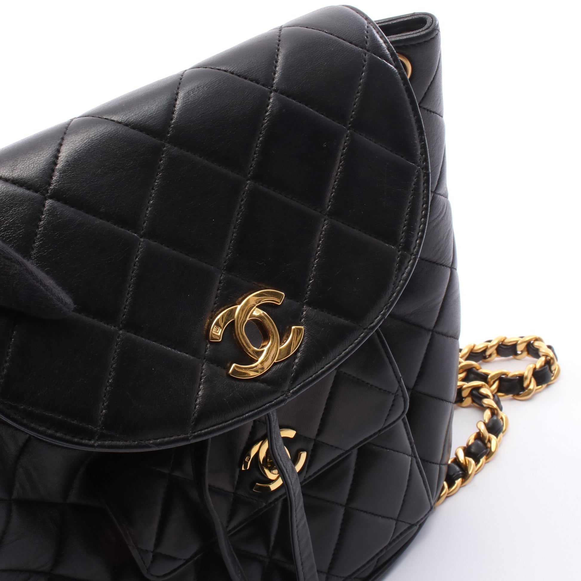 マトラッセ バックパック リュックサック ラムスキン ブラック ゴールド金具 シャネル バッグ CHANEL