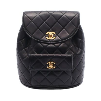 マトラッセ バックパック リュックサック ラムスキン ブラック ゴールド金具 シャネル バッグ CHANEL