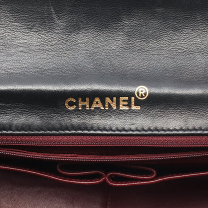 フルフラップ マトラッセ チェーンショルダーバッグ ラムスキン ブラック ゴールド金具 シャネル バッグ CHANEL
