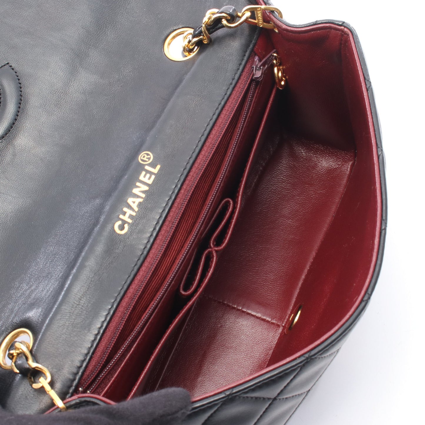 フルフラップ マトラッセ チェーンショルダーバッグ ラムスキン ブラック ゴールド金具 シャネル バッグ CHANEL