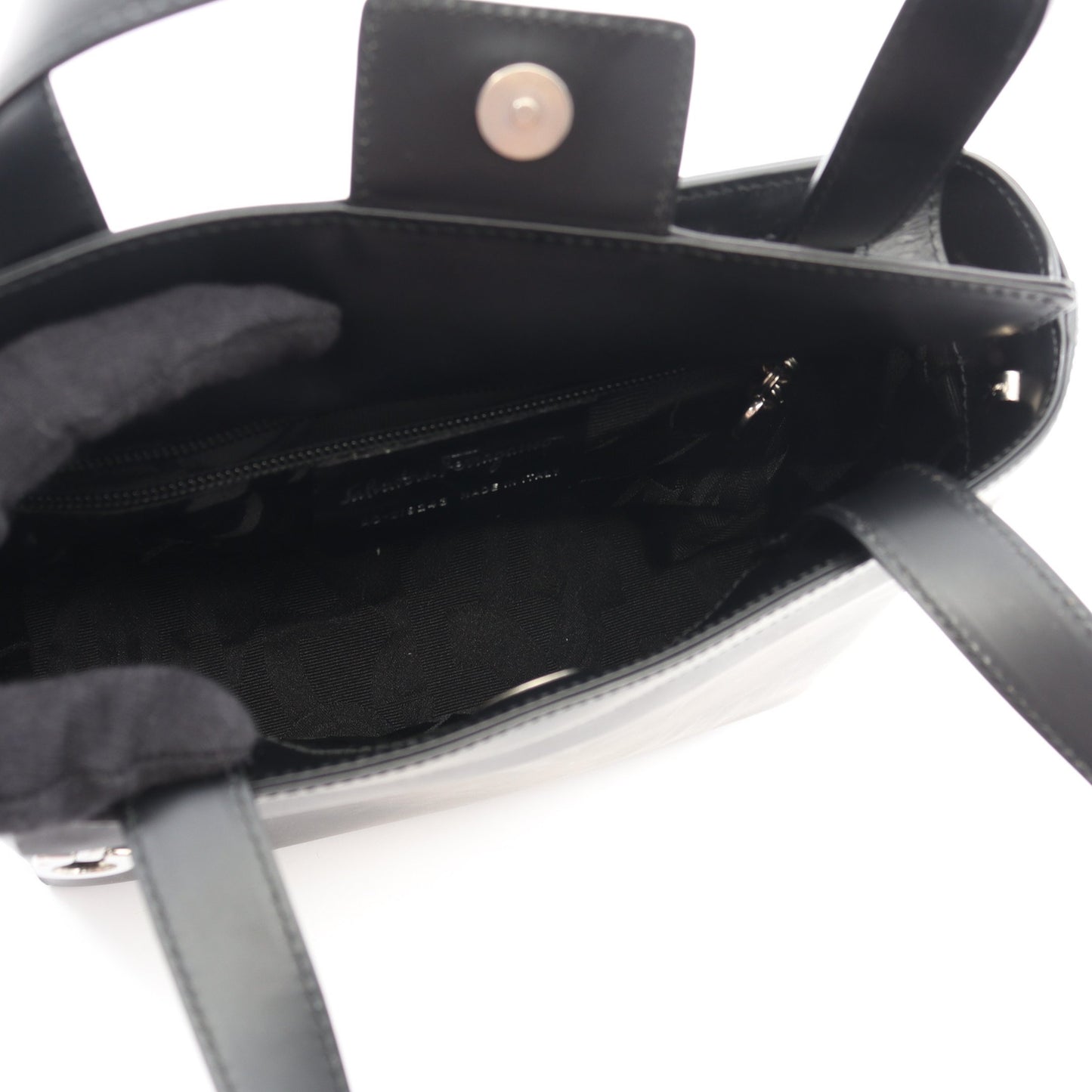 ガンチーニ ハンドバッグ レザー ブラック 2WAY サルヴァトーレフェラガモ バッグ Salvatore Ferragamo