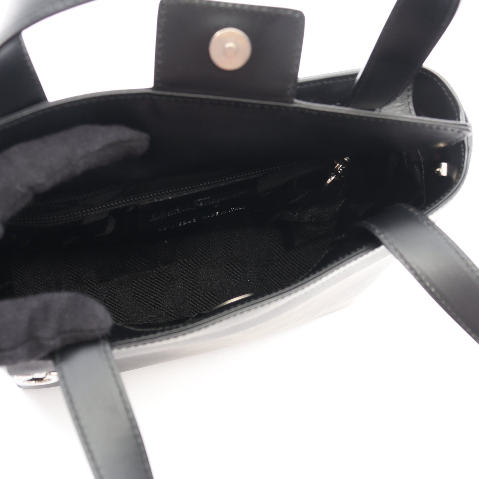 ガンチーニ ハンドバッグ レザー ブラック 2WAY サルヴァトーレフェラガモ バッグ Salvatore Ferragamo