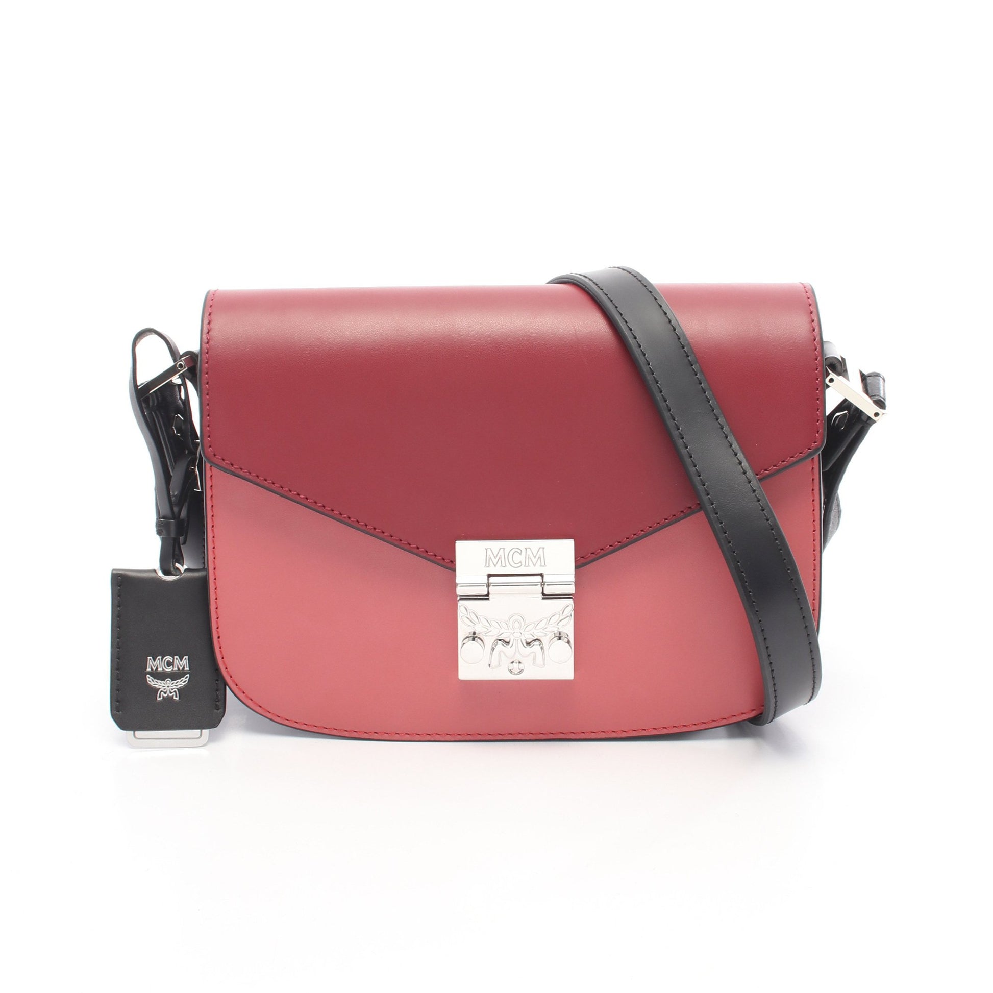 パトリシア ショルダーバッグ レザー ボルドー ピンク ブラック エムシーエム バッグ MCM