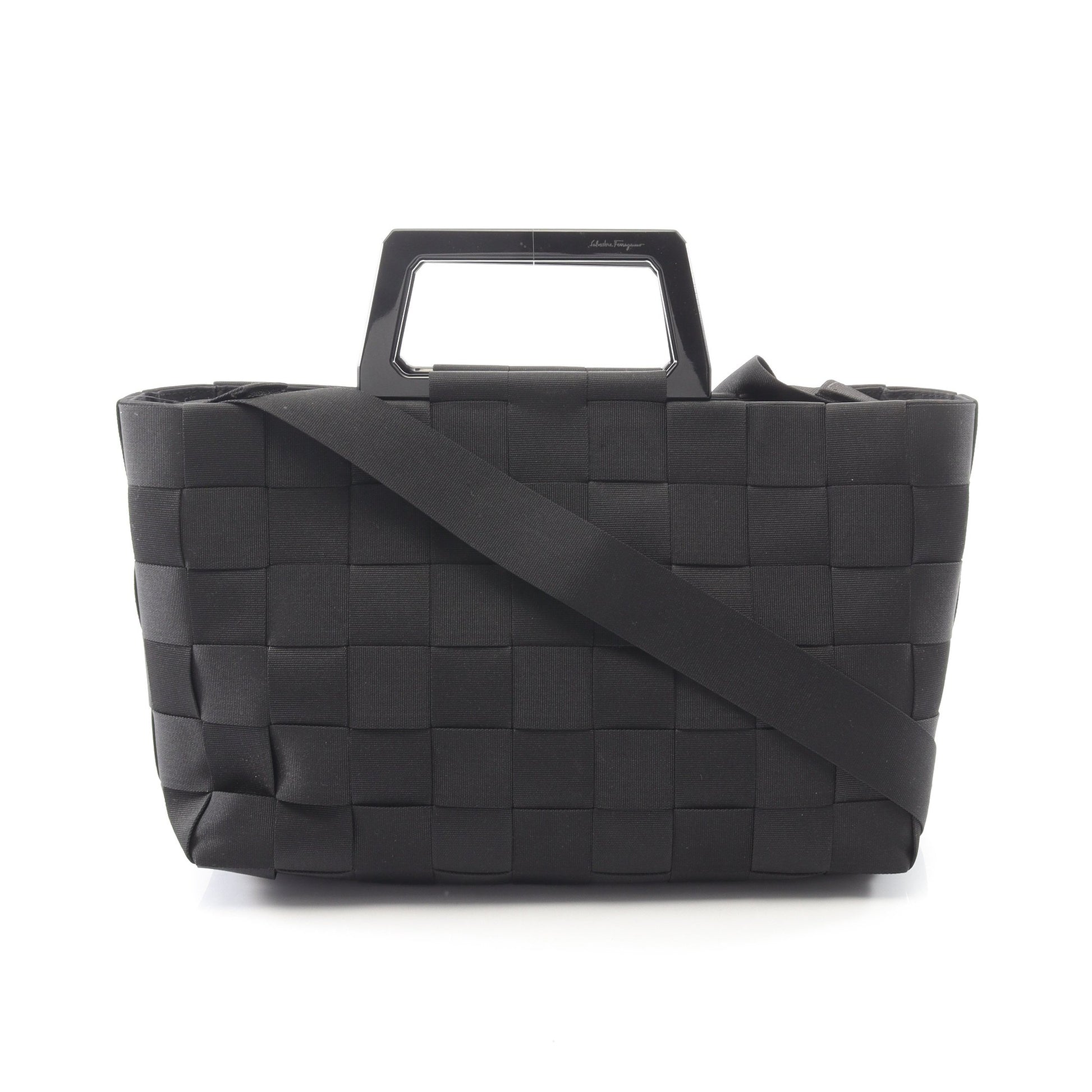 ハンドバッグ ナイロンキャンバス ブラック 2WAY サルヴァトーレフェラガモ バッグ Salvatore Ferragamo