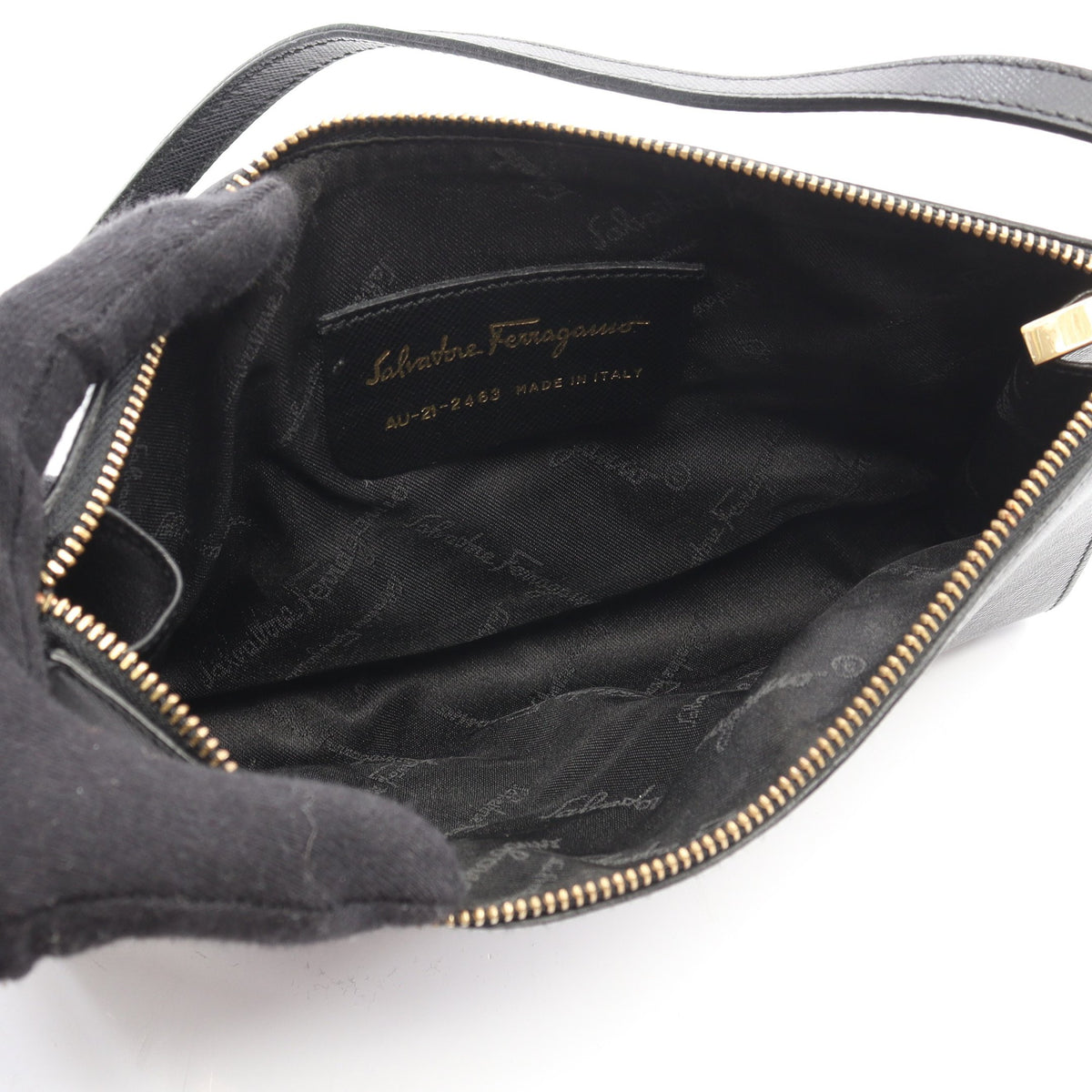 ガンチーニ ワンショルダーバッグ レザー ブラック サルヴァトーレフェラガモ バッグ Salvatore Ferragamo