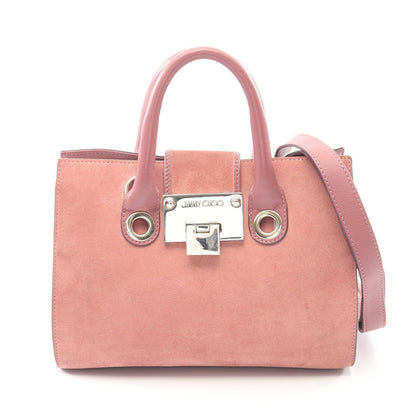 ハンドバッグ スエード レザー ダスティピンク 2WAY ジミーチュウ バッグ JIMMY CHOO