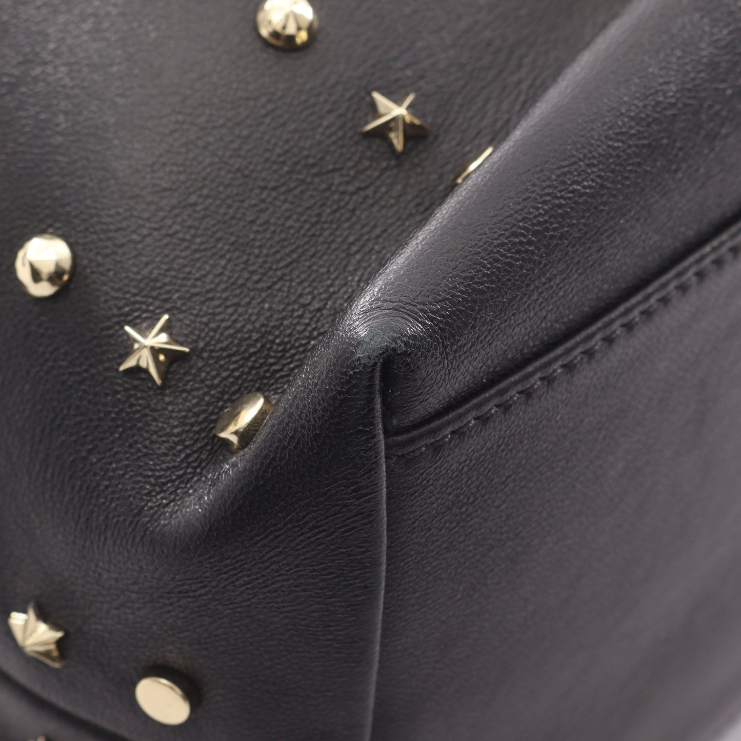 ロックスタッズ ショルダーバッグ レザー ブラック 2WAY ジミーチュウ