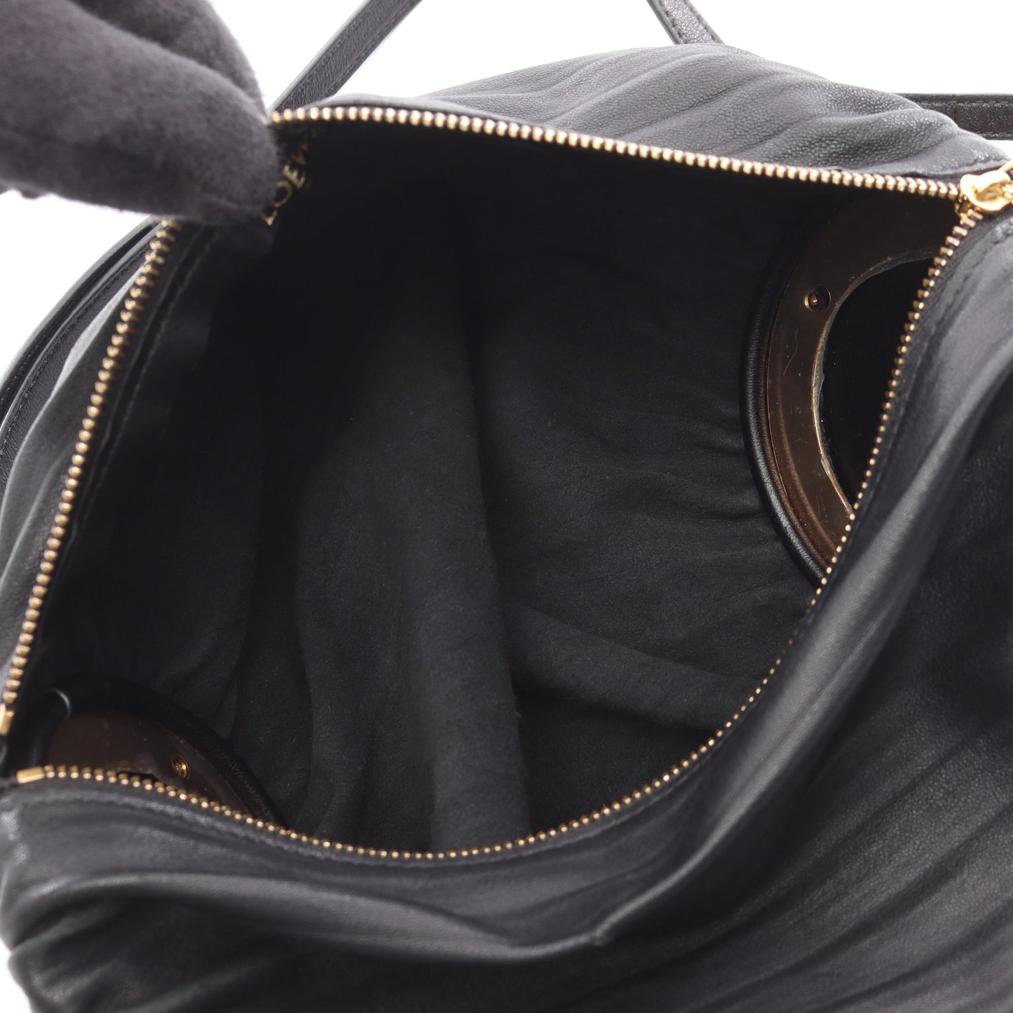 アナグラム ブレスレット ポーチ ショルダーバッグ レザー ブラック ロエベ