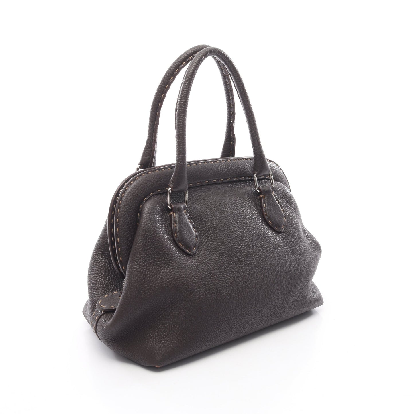 セレリア ハンドバッグ レザー ダークブラウン フェンディ