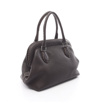 セレリア ハンドバッグ レザー ダークブラウン フェンディ