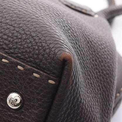 セレリア ハンドバッグ レザー ダークブラウン フェンディ