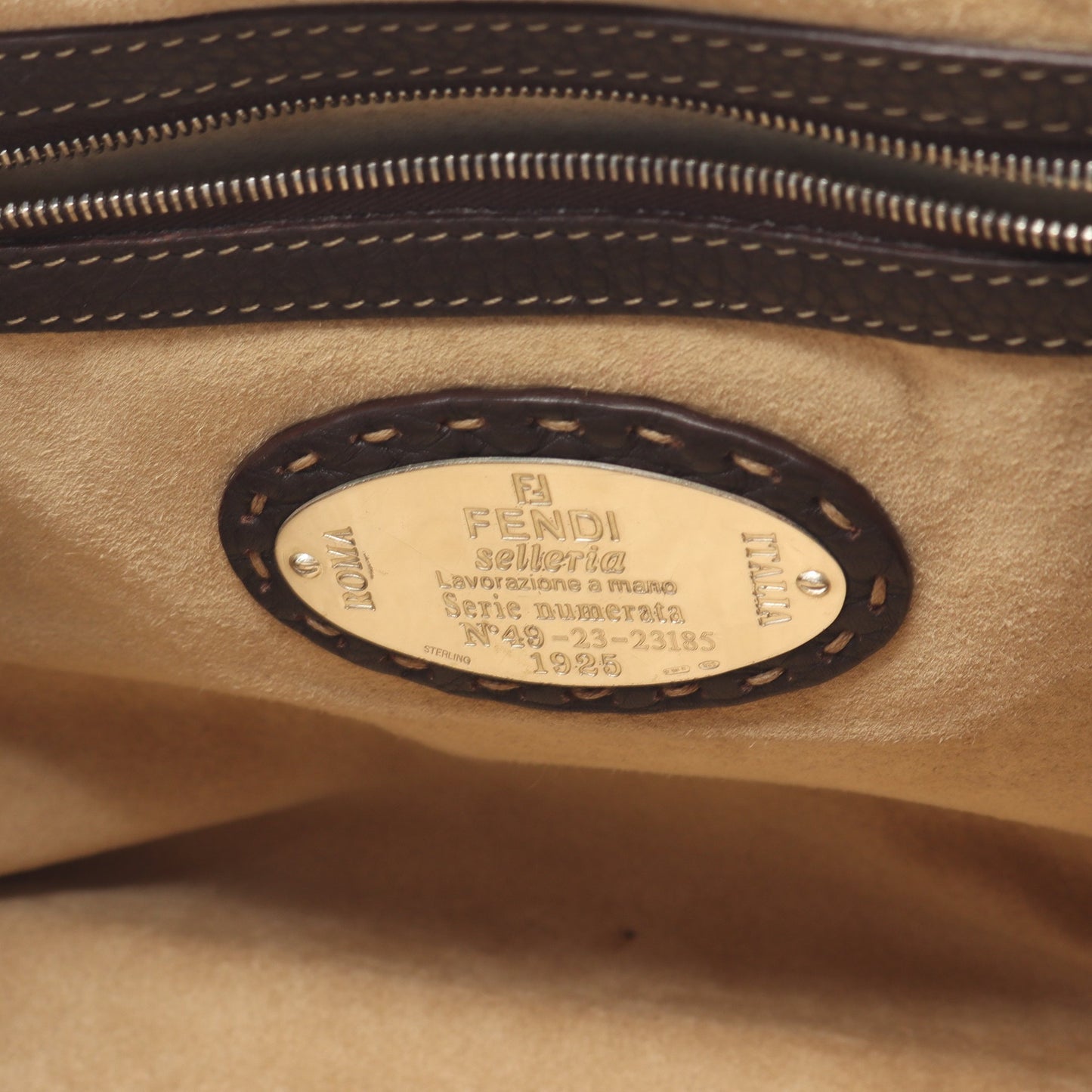 セレリア ハンドバッグ レザー ダークブラウン フェンディ