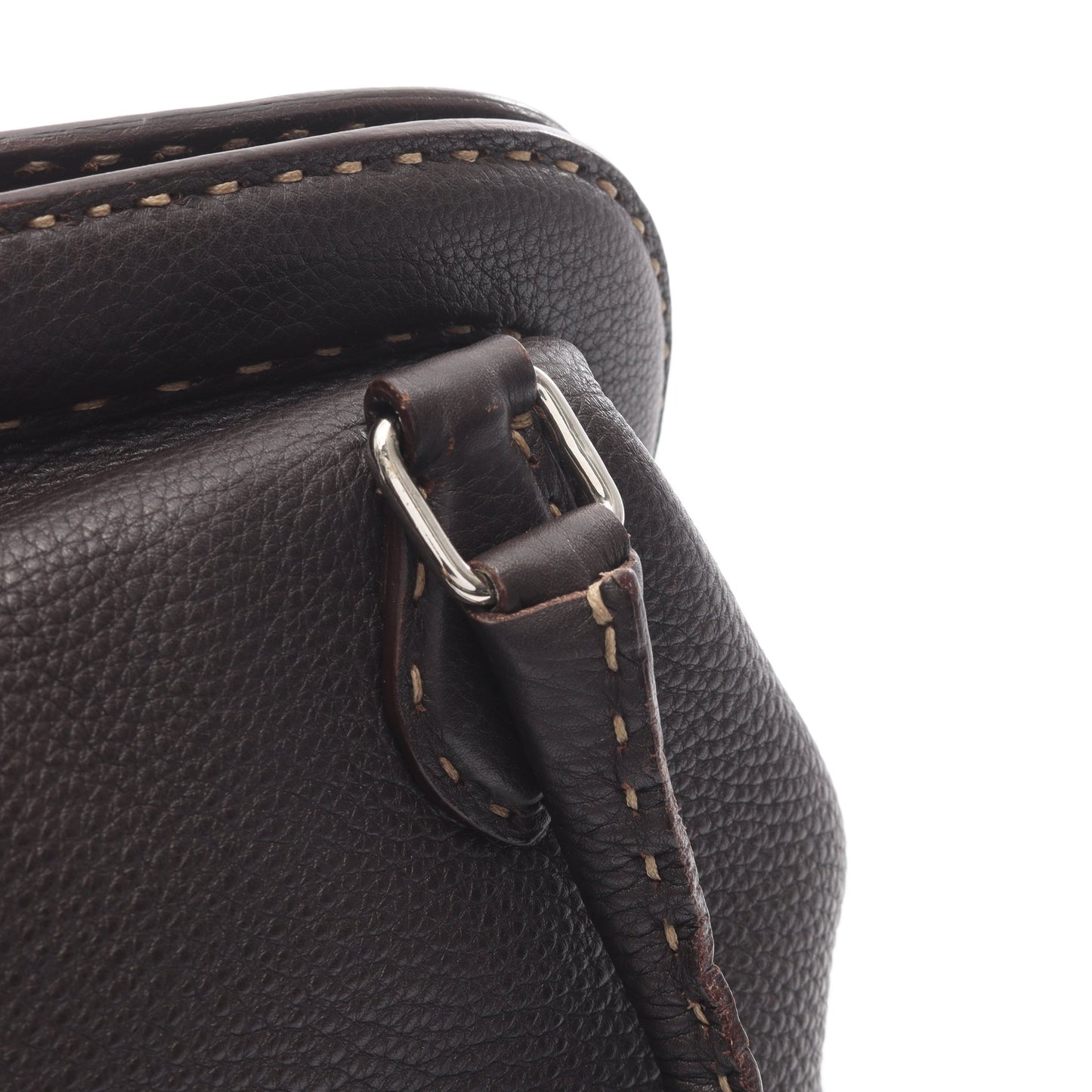 セレリア ハンドバッグ レザー ダークブラウン フェンディ