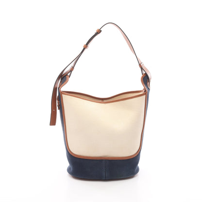 アナグラム ホーボーバッグ ショルダーバッグ キャンバス レザー アイボリー ネイビー ブラウン ロエベ バッグ LOEWE