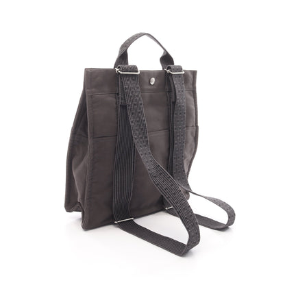 エールライン アドMM バックパック リュックサック ナイロンキャンバス ダークグレー シルバー金具 エルメス バッグ HERMES
