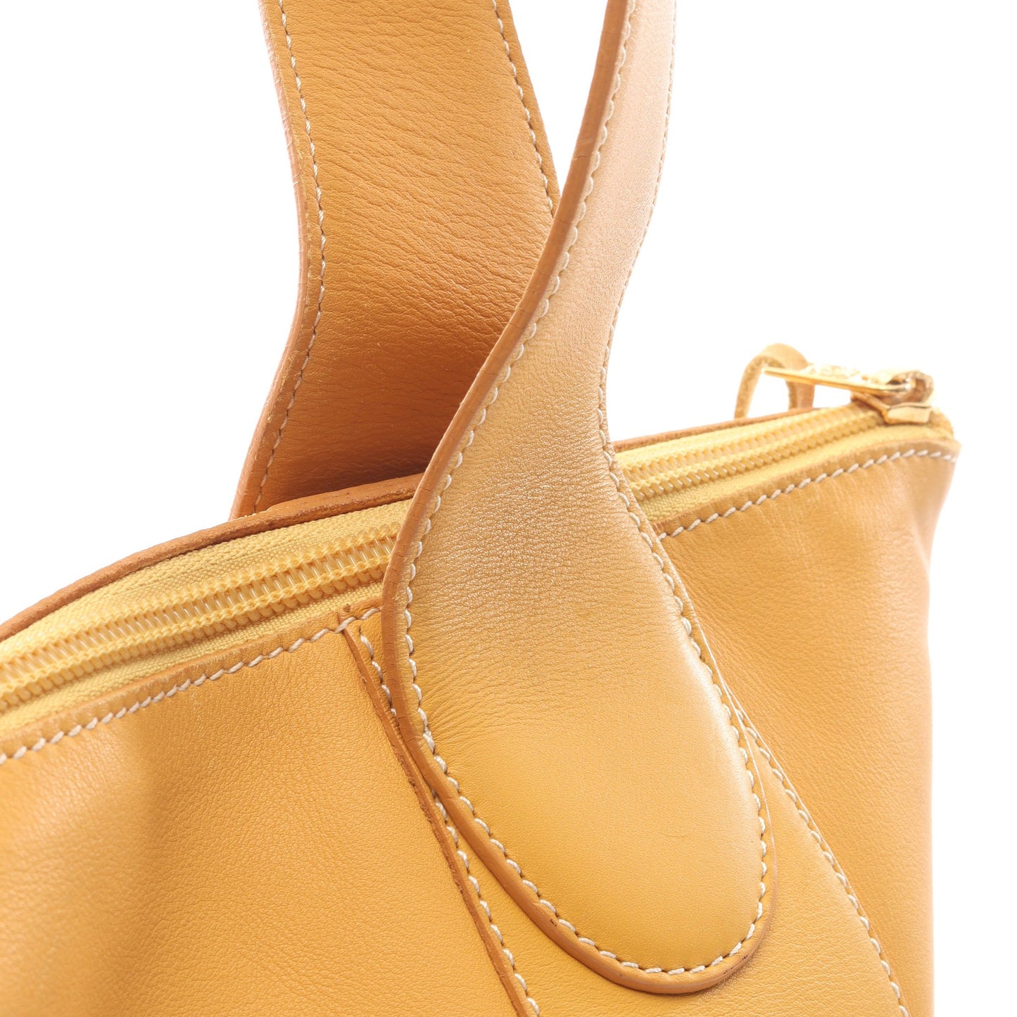 ショルダーバッグ トートバッグ レザー イエロー ロエベ