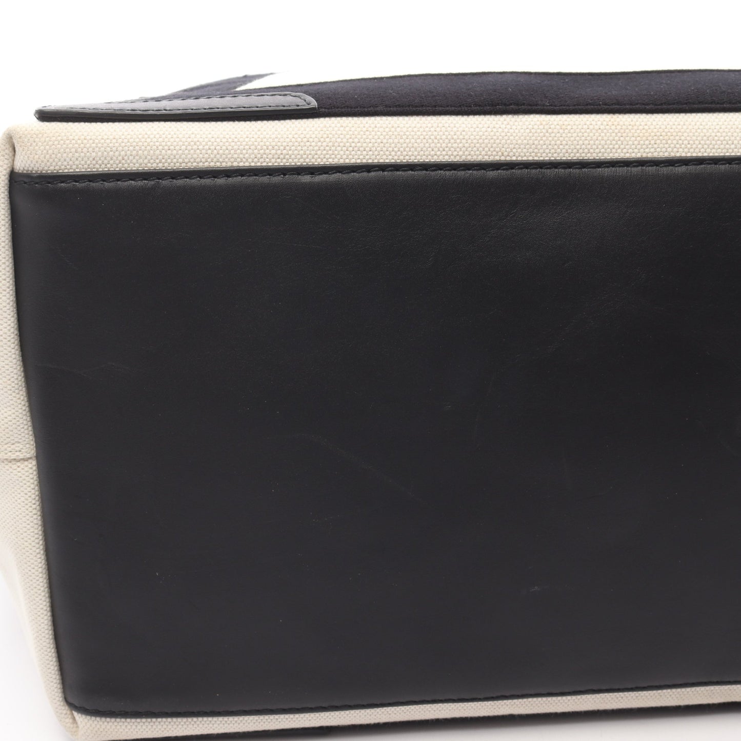 NAVY CABAS ネイビーカバ M ハンドバッグ トートバッグ キャンバス レザー オフホワイト ブラック バレンシアガ