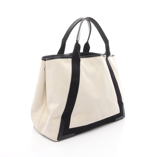 NAVY CABAS ネイビーカバ M ハンドバッグ トートバッグ キャンバス レザー オフホワイト ブラック バレンシアガ