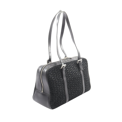 Cマカダム ショルダーバッグ スエード レザー ブラック セリーヌ バッグ CELINE