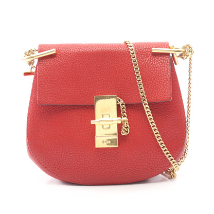 ドリュー チェーンショルダーバッグ レザー レッド クロエ バッグ Chloe