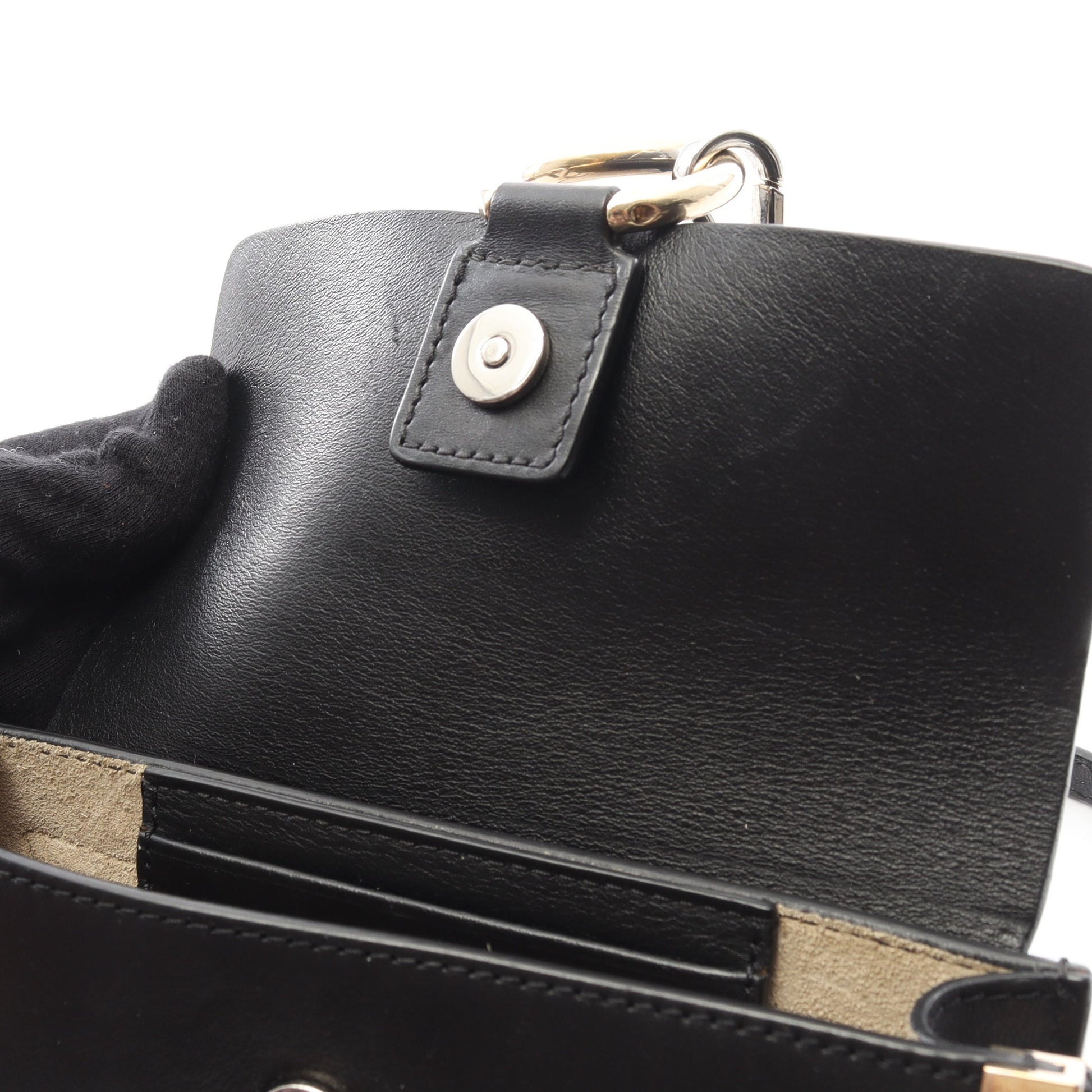 FAYE フェイ ミニ ショルダーバッグ レザー スエード ブラック クロエ バッグ Chloe
