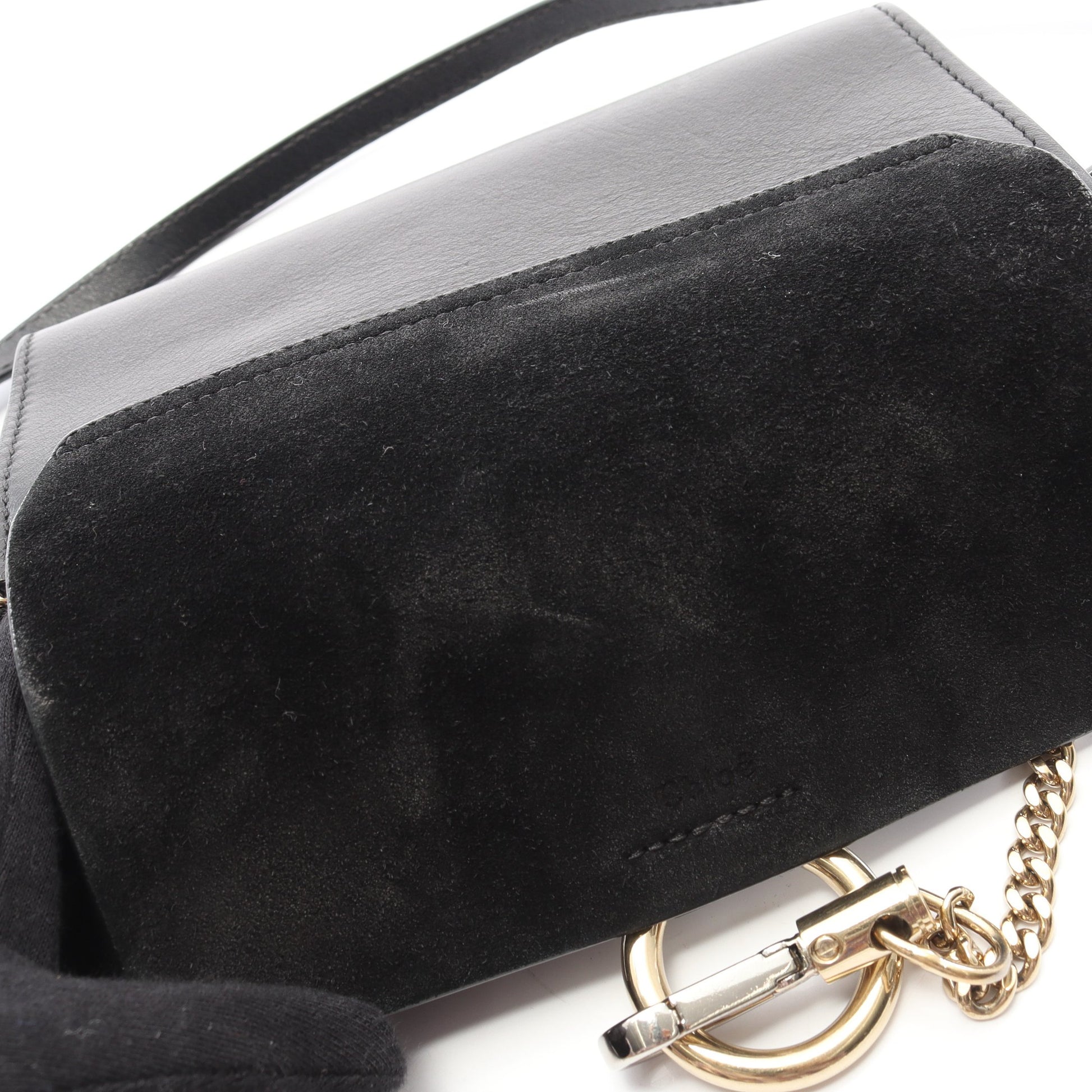 FAYE フェイ ミニ ショルダーバッグ レザー スエード ブラック クロエ バッグ Chloe