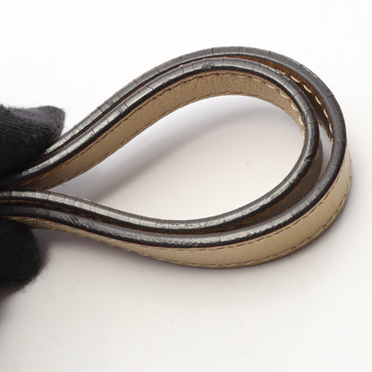 リピートアナグラム ショルダーバッグ PVC レザー ホワイト ゴールド ロエベ バッグ LOEWE