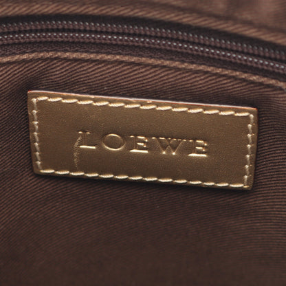 リピートアナグラム ショルダーバッグ PVC レザー ホワイト ゴールド ロエベ バッグ LOEWE
